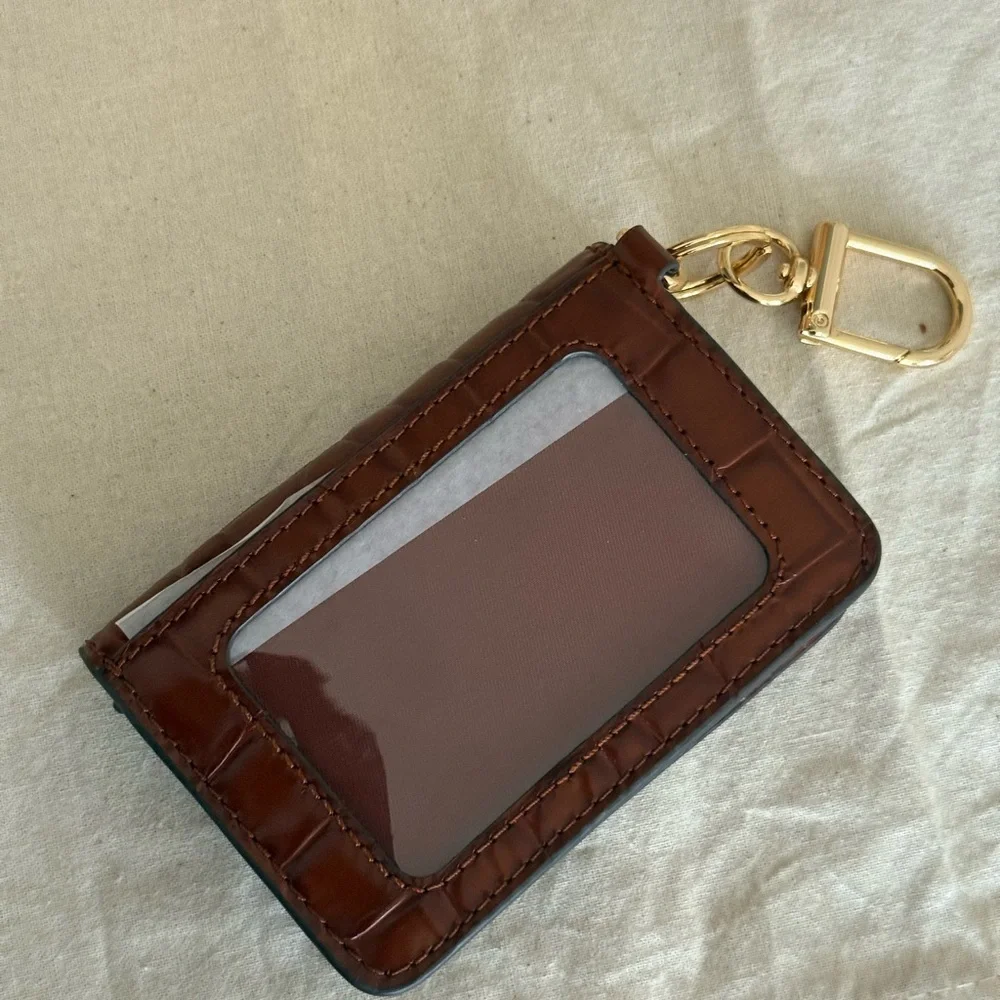 New Tory Burch Thea card holder leather  Croc-Embossed Wallet